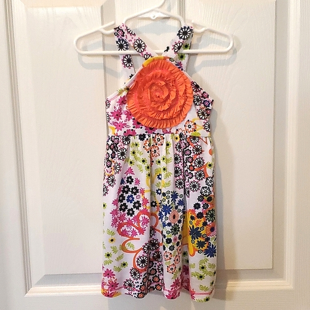 Freckles + Kitty Multicolor Floral Halter Style Dress Toddler Girls Size 3T